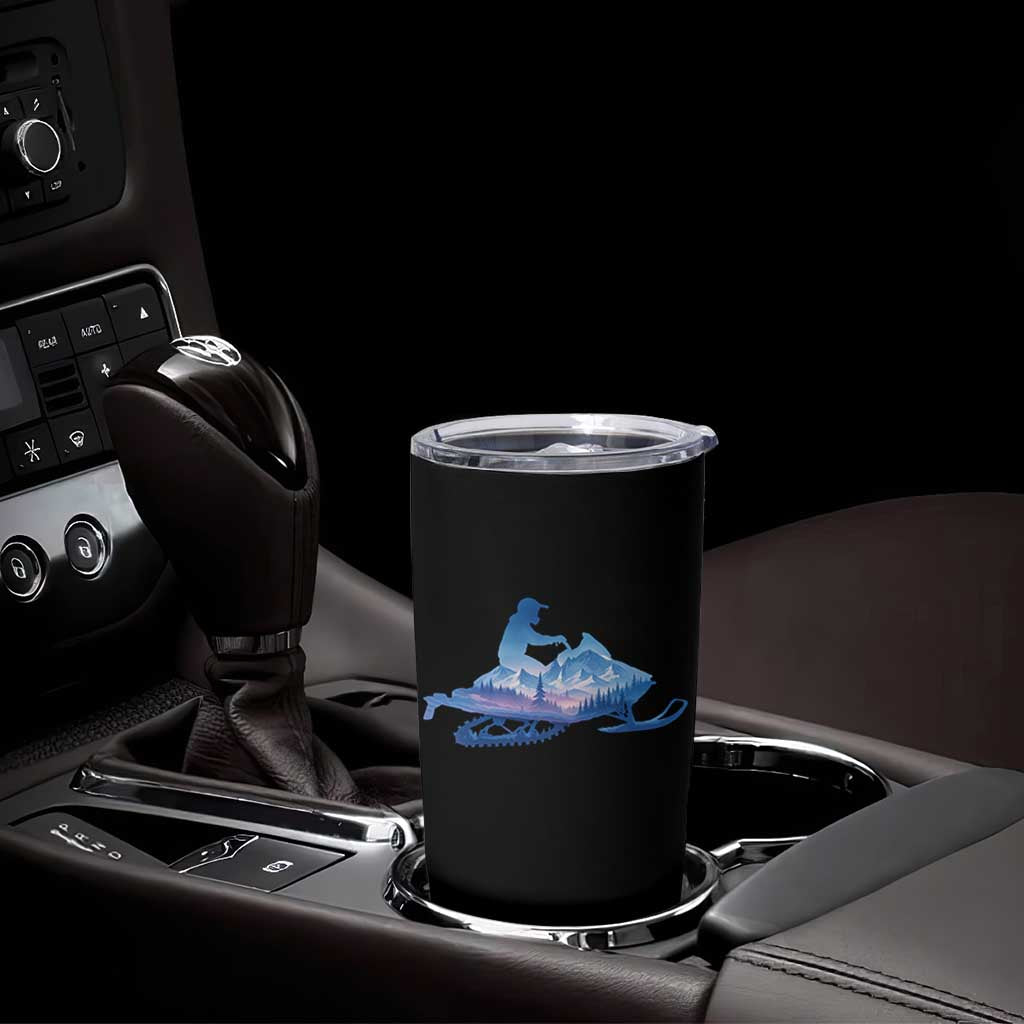 Snowmobile Snow Mountain Forest Snowmobiling Winter Sport Tumbler Cup - Wonder Print Shop