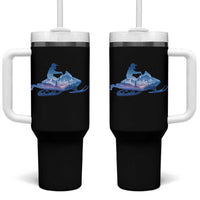 Snowmobile Snow Mountain Forest Snowmobiling Winter Sport Tumbler With Handle - Wonder Print Shop