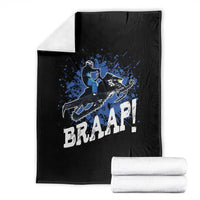 Snowmobile Braaap Throw Blanket Snowcross Snow Sled Extreme Outdoor Winter Sports - Wonder Print Shop