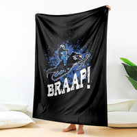 Snowmobile Braaap Throw Blanket Snowcross Snow Sled Extreme Outdoor Winter Sports - Wonder Print Shop