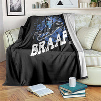 Snowmobile Braaap Throw Blanket Snowcross Snow Sled Extreme Outdoor Winter Sports - Wonder Print Shop
