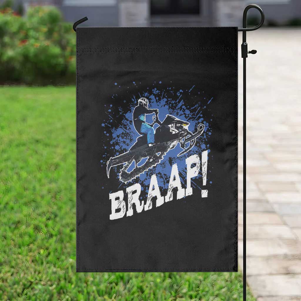 Snowmobile Braaap Garden Flag Snowcross Snow Sled Extreme Outdoor Winter Sports - Wonder Print Shop