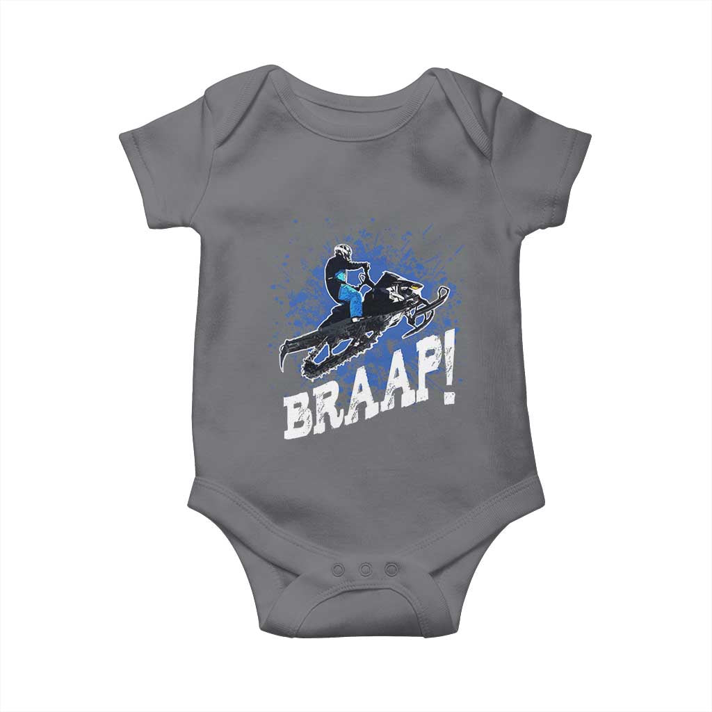 Snowmobile Braaap Baby Onesie Snowcross Snow Sled Extreme Outdoor Winter Sports - Wonder Print Shop