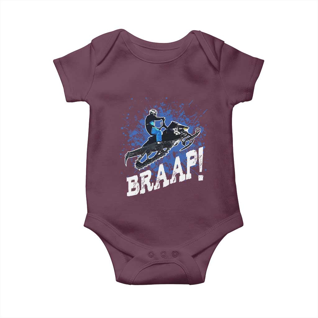Snowmobile Braaap Baby Onesie Snowcross Snow Sled Extreme Outdoor Winter Sports - Wonder Print Shop