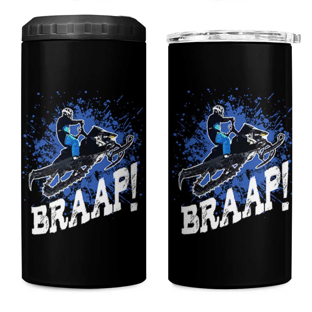 Snowmobile Braaap 4 in 1 Can Cooler Tumbler Snowcross Snow Sled Extreme Outdoor Winter Sports - Wonder Print Shop