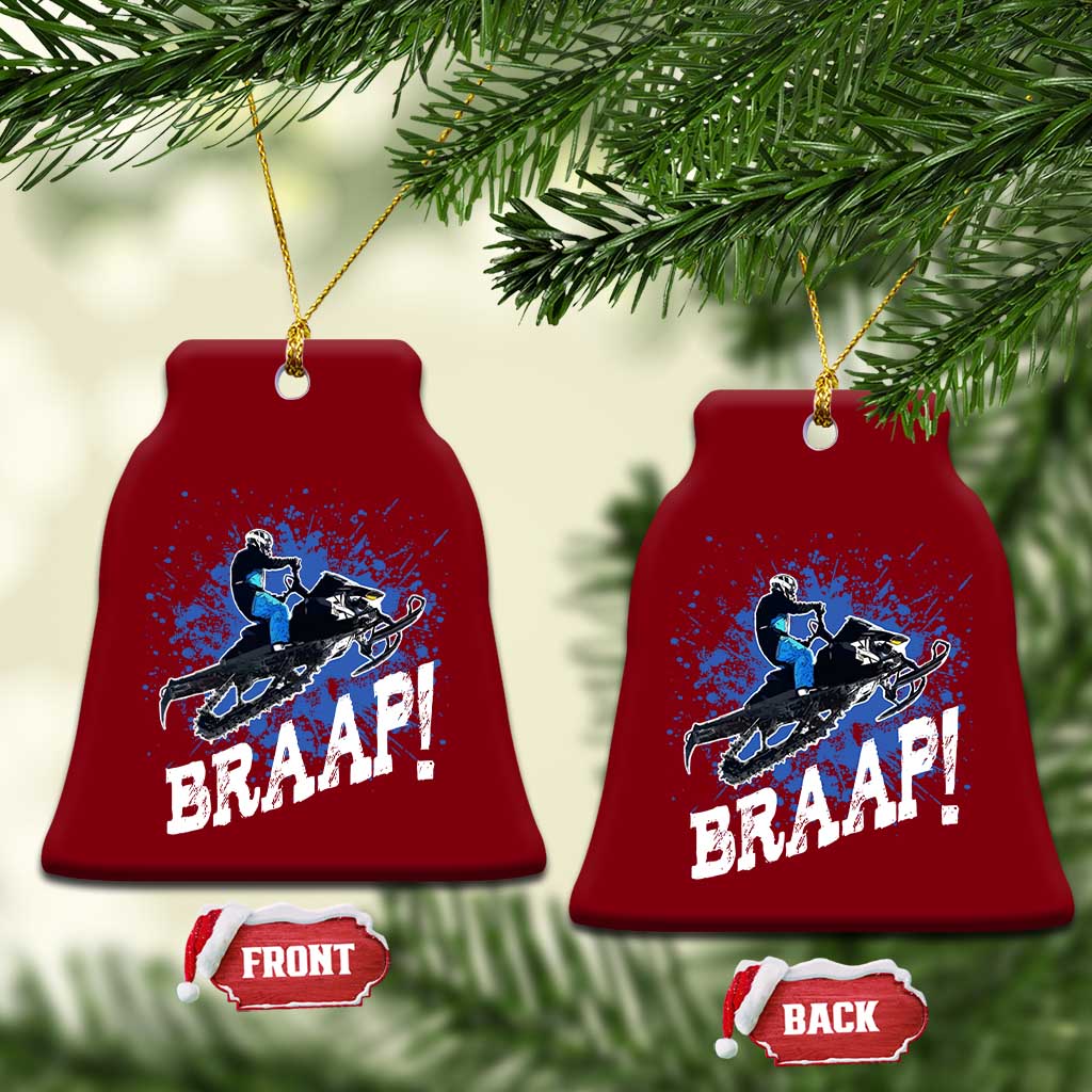 Snowmobile Braaap Ceramic Ornament Snowcross Snow Sled Extreme Outdoor Winter Sports - Wonder Print Shop