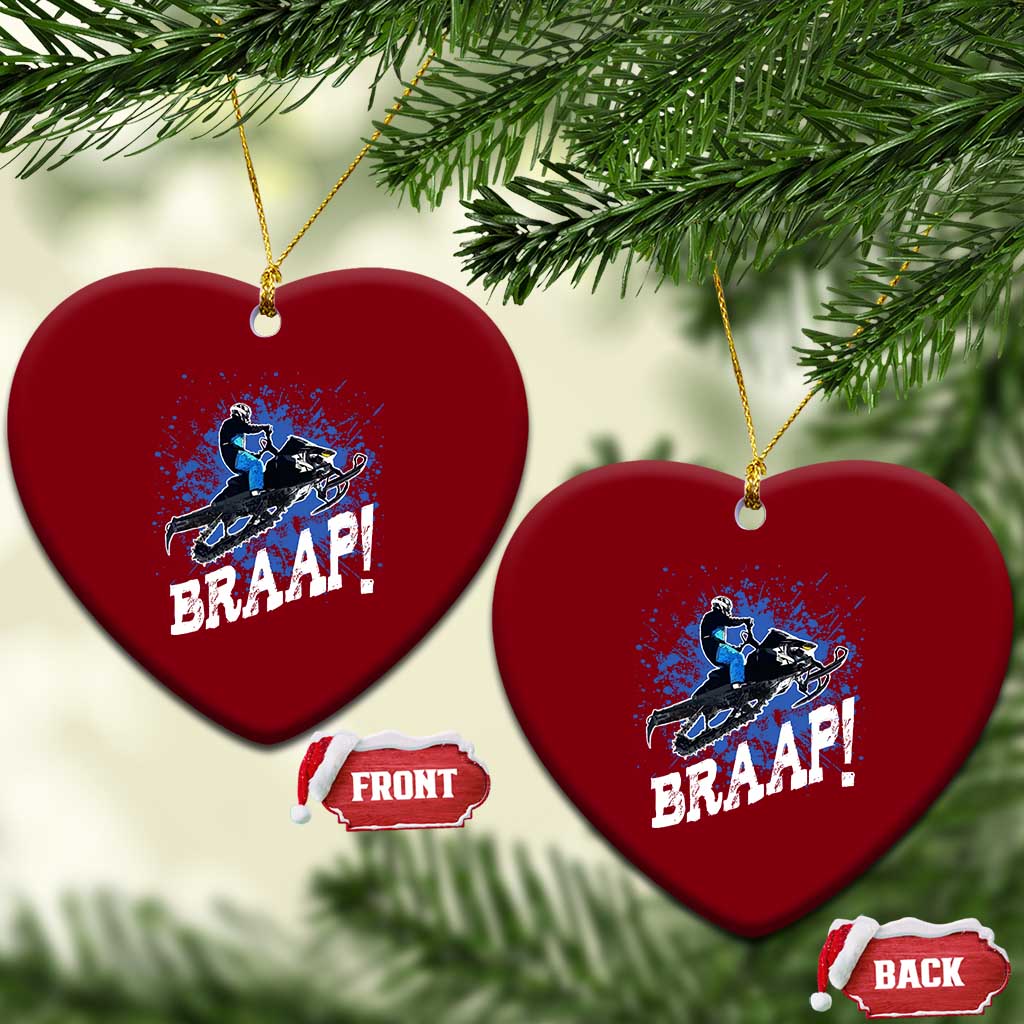 Snowmobile Braaap Ceramic Ornament Snowcross Snow Sled Extreme Outdoor Winter Sports - Wonder Print Shop