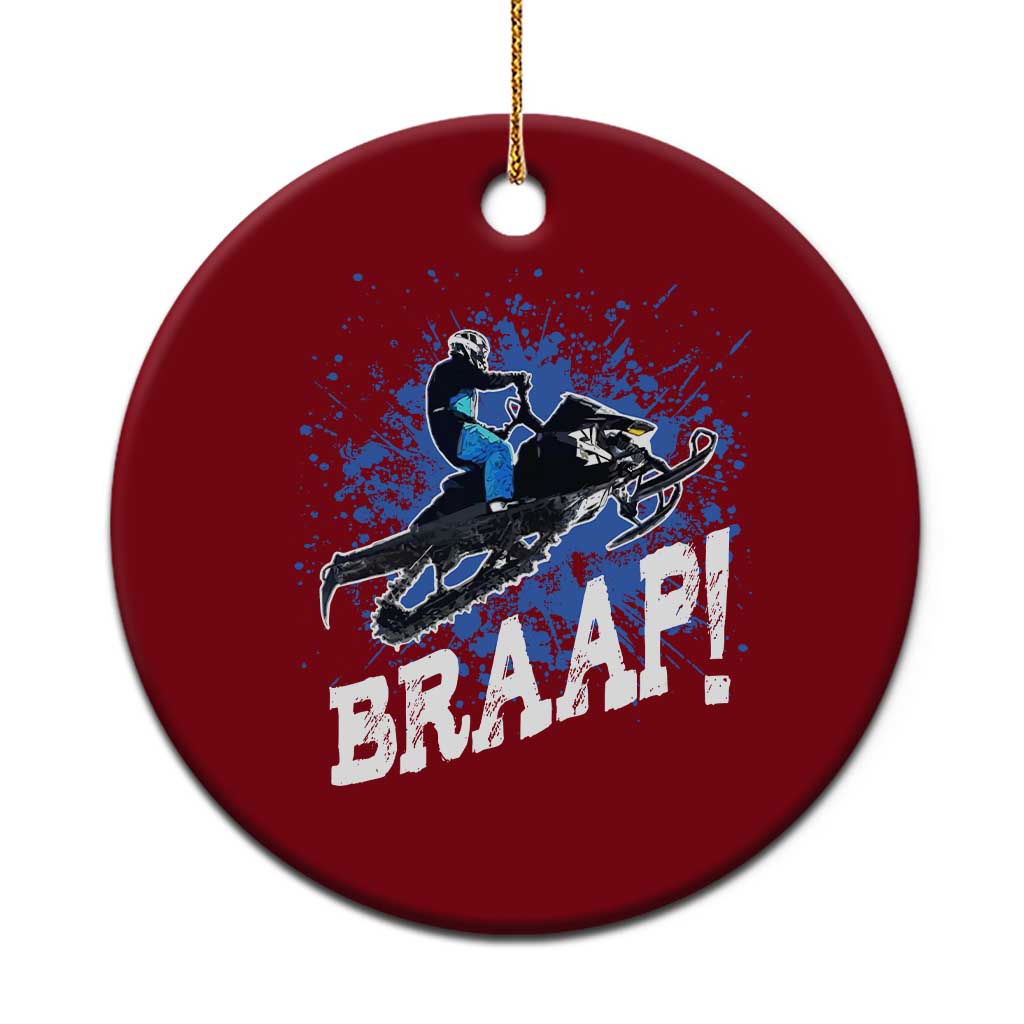 Snowmobile Braaap Ceramic Ornament Snowcross Snow Sled Extreme Outdoor Winter Sports - Wonder Print Shop