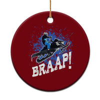 Snowmobile Braaap Ceramic Ornament Snowcross Snow Sled Extreme Outdoor Winter Sports - Wonder Print Shop