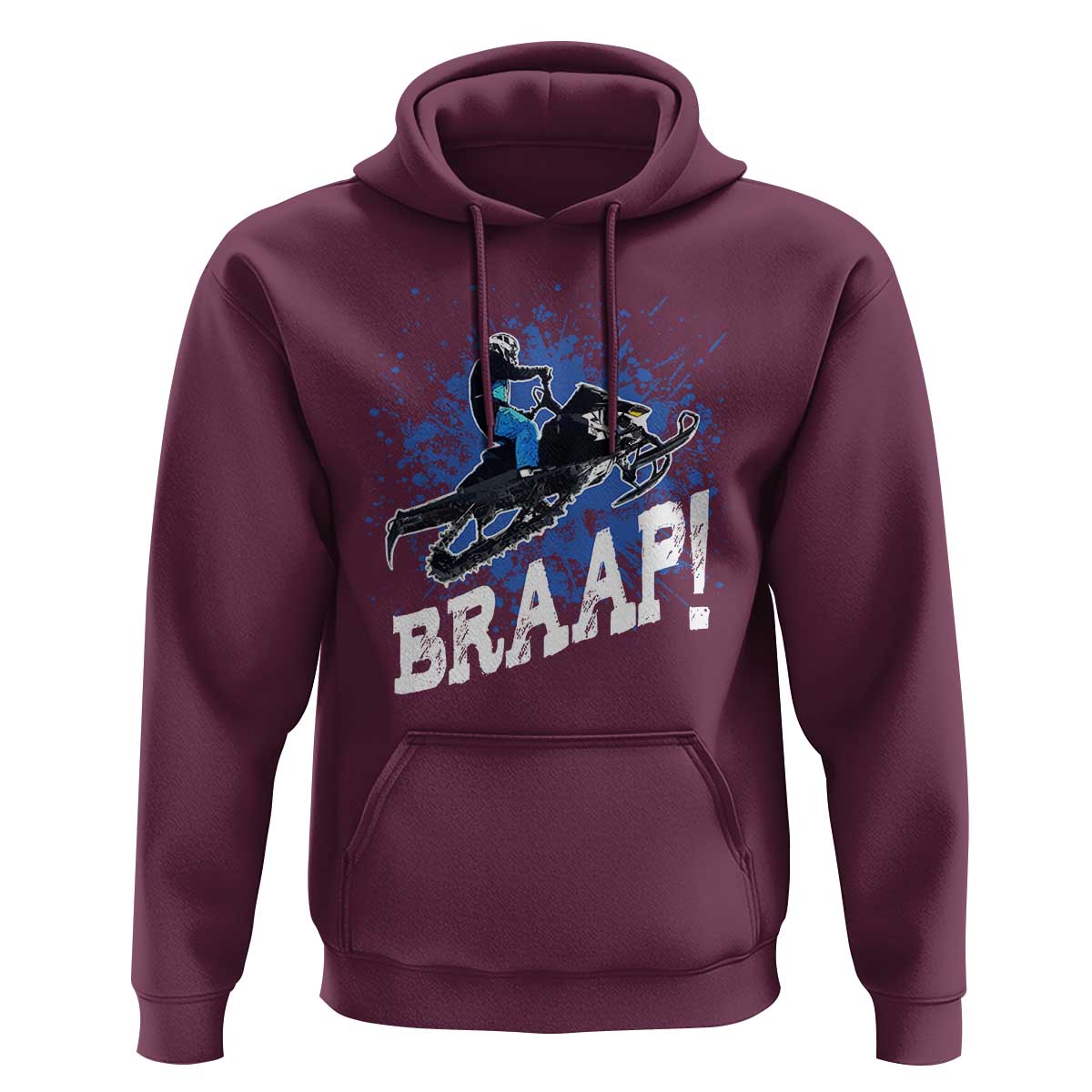 Snowmobile Braaap Hoodie Snowcross Snow Sled Extreme Outdoor Winter Sports - Wonder Print Shop