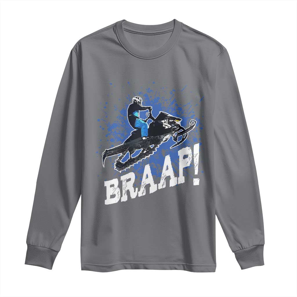 Snowmobile Braaap Long Sleeve Shirt Snowcross Snow Sled Extreme Outdoor Winter Sports - Wonder Print Shop