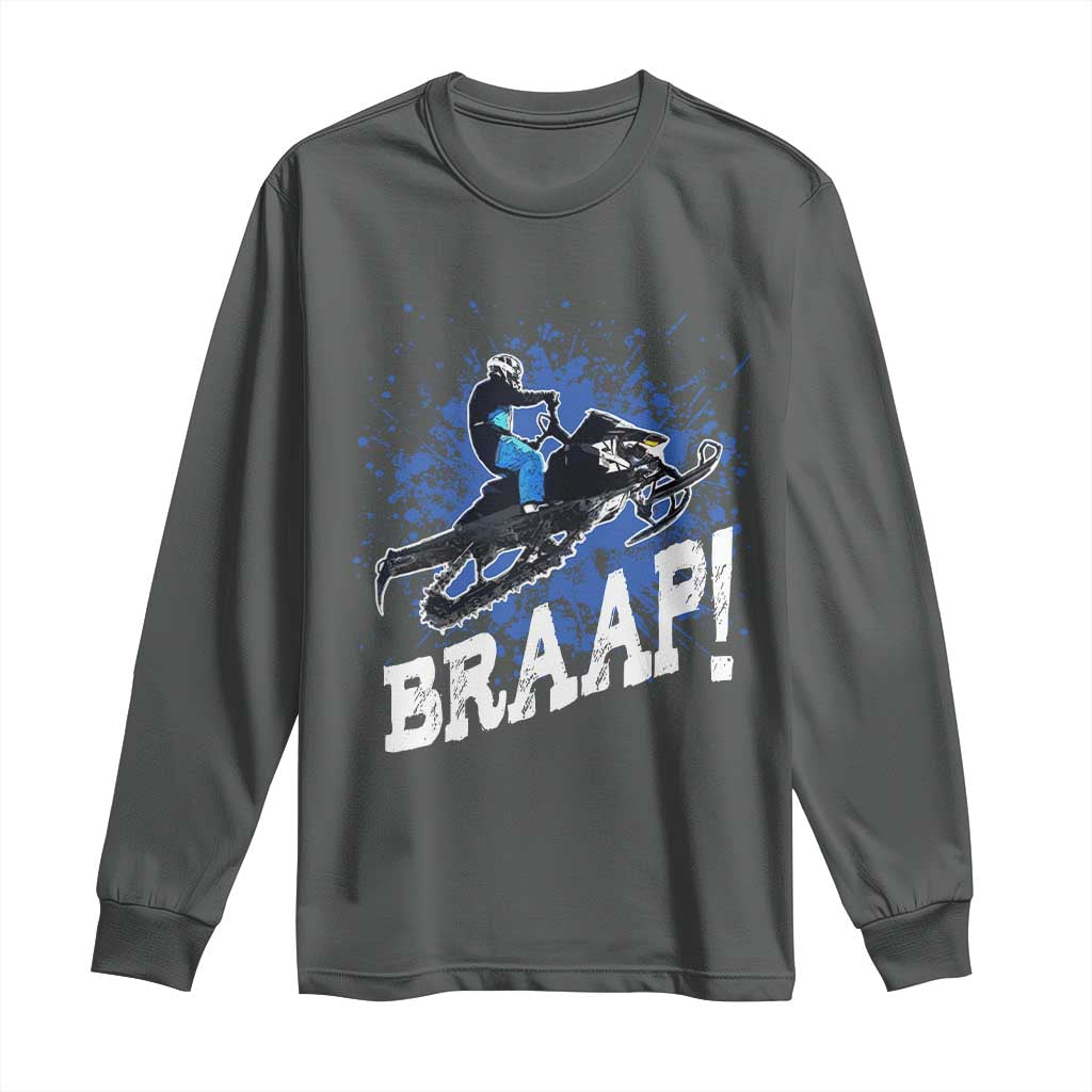 Snowmobile Braaap Long Sleeve Shirt Snowcross Snow Sled Extreme Outdoor Winter Sports - Wonder Print Shop