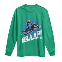 Snowmobile Braaap Long Sleeve Shirt Snowcross Snow Sled Extreme Outdoor Winter Sports - Wonder Print Shop
