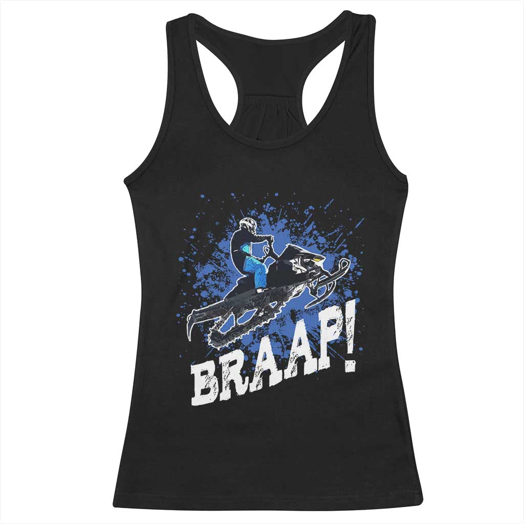 Snowmobile Braaap Racerback Tank Top Snowcross Snow Sled Extreme Outdoor Winter Sports - Wonder Print Shop