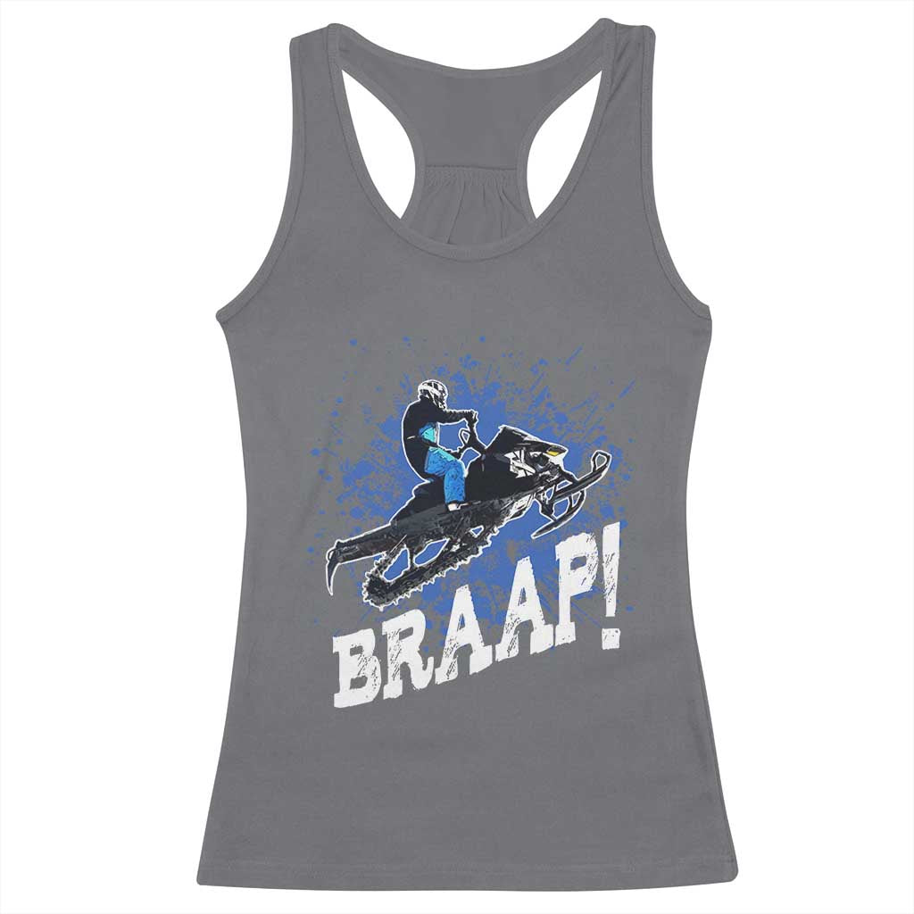 Snowmobile Braaap Racerback Tank Top Snowcross Snow Sled Extreme Outdoor Winter Sports - Wonder Print Shop