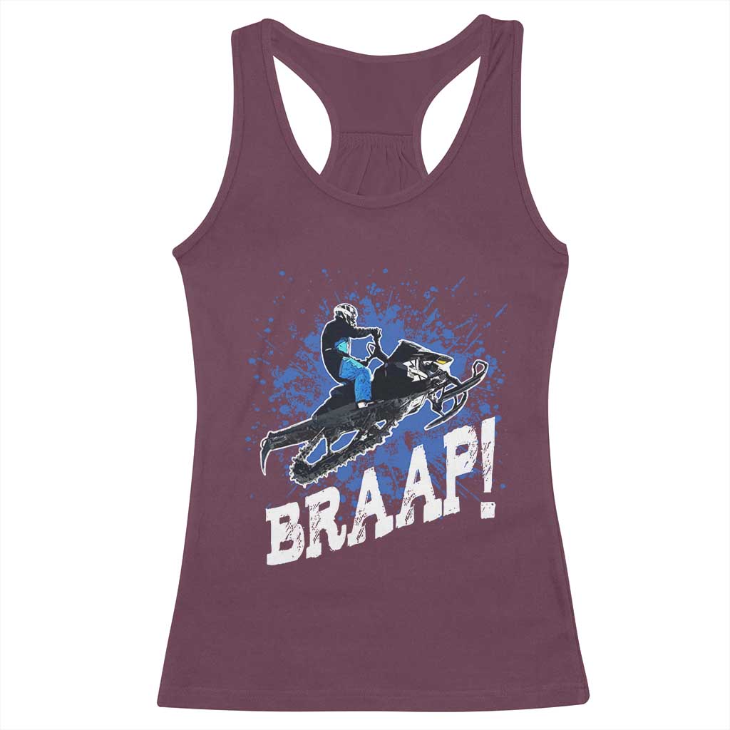 Snowmobile Braaap Racerback Tank Top Snowcross Snow Sled Extreme Outdoor Winter Sports - Wonder Print Shop