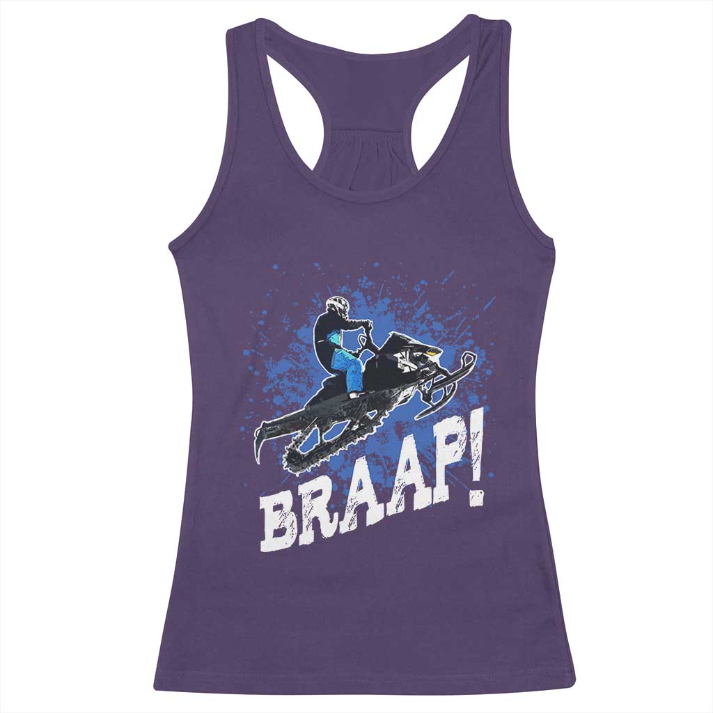 Snowmobile Braaap Racerback Tank Top Snowcross Snow Sled Extreme Outdoor Winter Sports - Wonder Print Shop