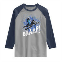 Snowmobile Braaap Raglan Shirt Snowcross Snow Sled Extreme Outdoor Winter Sports - Wonder Print Shop