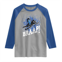 Snowmobile Braaap Raglan Shirt Snowcross Snow Sled Extreme Outdoor Winter Sports - Wonder Print Shop