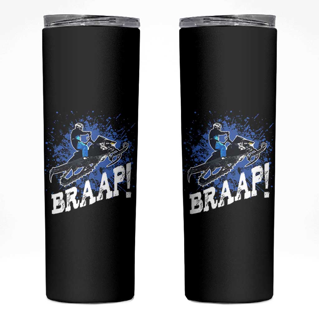 Snowmobile Braaap Skinny Tumbler Snowcross Snow Sled Extreme Outdoor Winter Sports - Wonder Print Shop