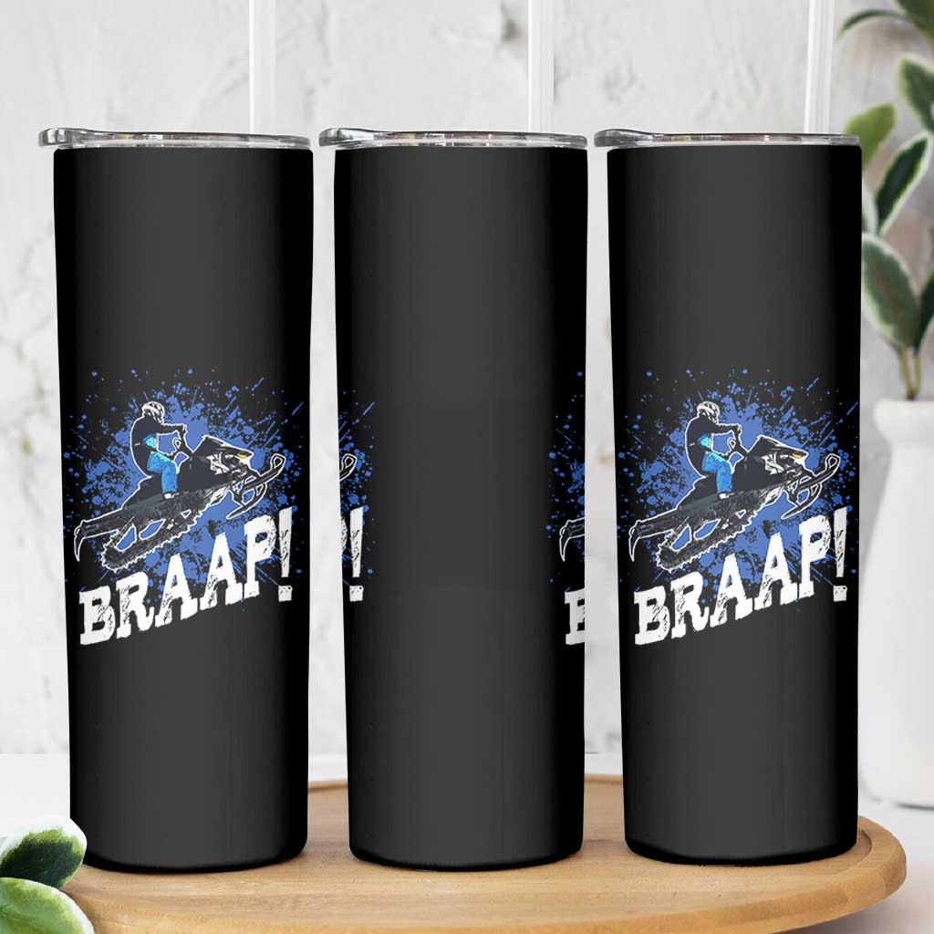 Snowmobile Braaap Skinny Tumbler Snowcross Snow Sled Extreme Outdoor Winter Sports - Wonder Print Shop