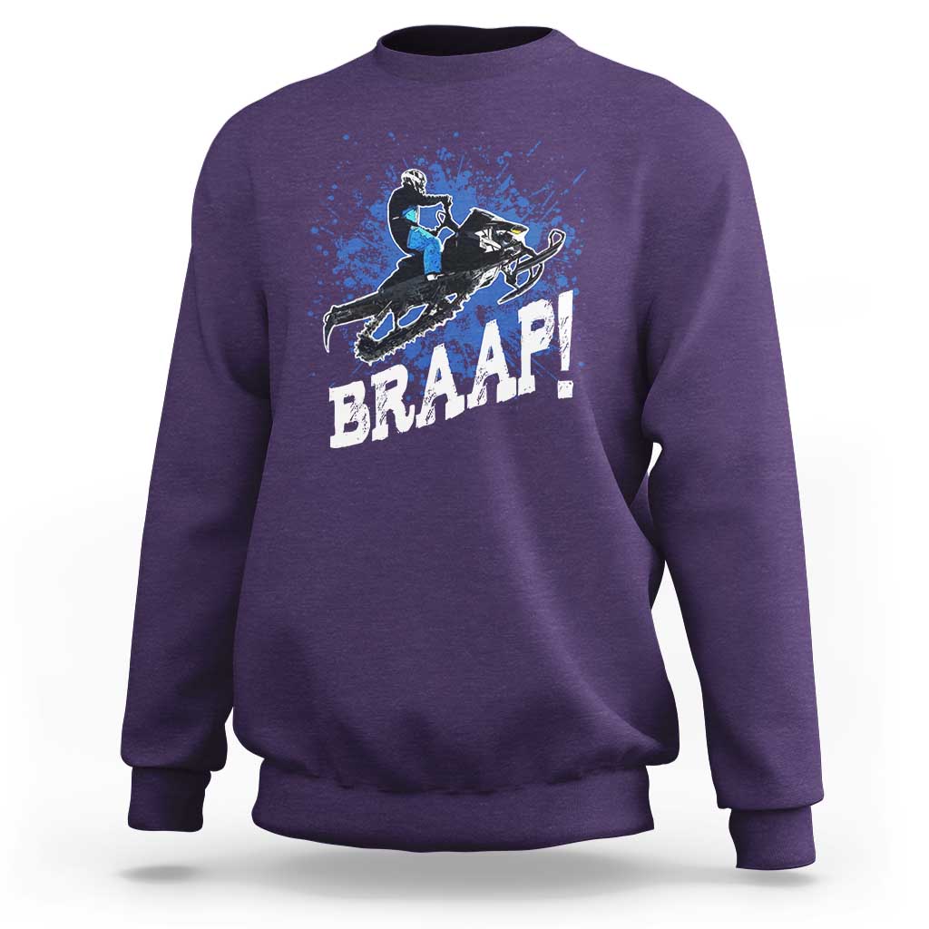 Snowmobile Braaap Sweatshirt Snowcross Snow Sled Extreme Outdoor Winter Sports - Wonder Print Shop