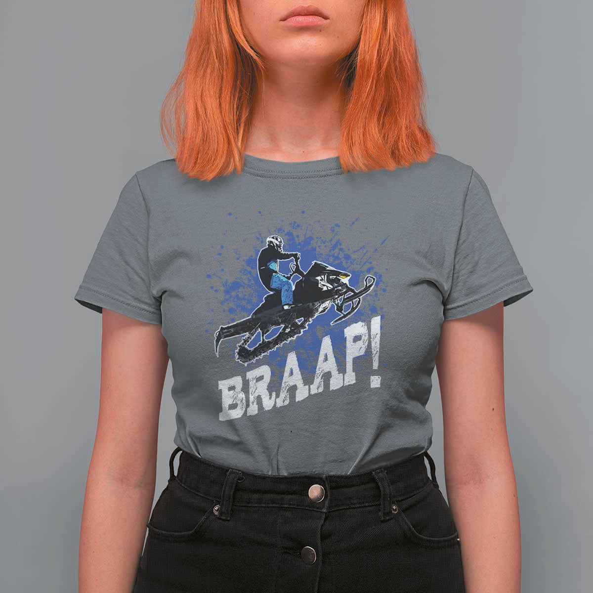 Snowmobile Braaap T Shirt For Women Snowcross Snow Sled Extreme Outdoor Winter Sports - Wonder Print Shop