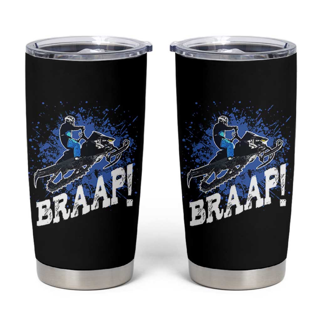 Snowmobile Braaap Tumbler Cup Snowcross Snow Sled Extreme Outdoor Winter Sports - Wonder Print Shop