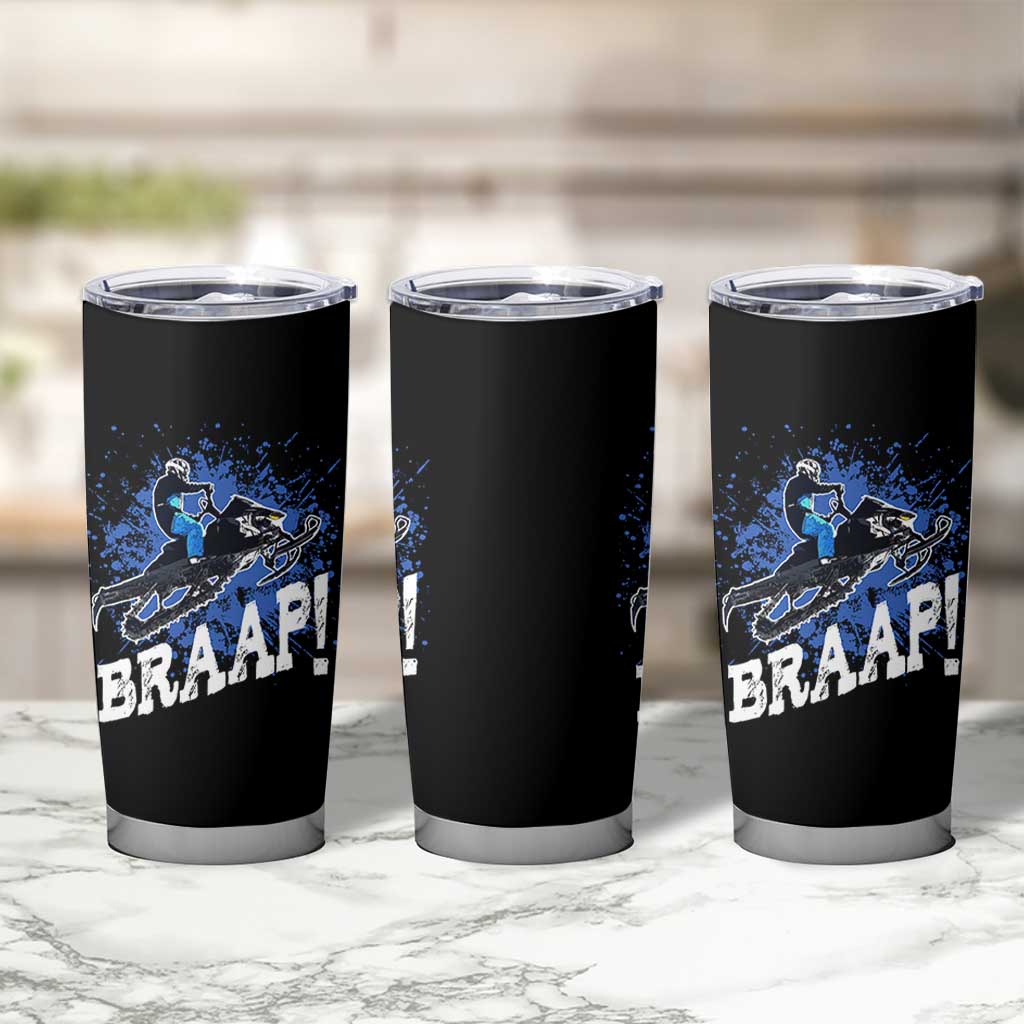 Snowmobile Braaap Tumbler Cup Snowcross Snow Sled Extreme Outdoor Winter Sports - Wonder Print Shop