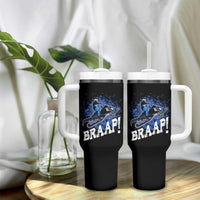 Snowmobile Braaap Tumbler With Handle Snowcross Snow Sled Extreme Outdoor Winter Sports - Wonder Print Shop