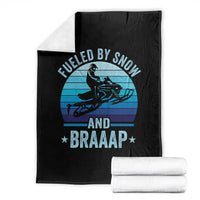 Funny Snowmobile Throw Blanket Fueled By Snow And Braaap Winter Sports - Wonder Print Shop