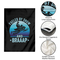 Funny Snowmobile Garden Flag Fueled By Snow And Braaap Winter Sports - Wonder Print Shop