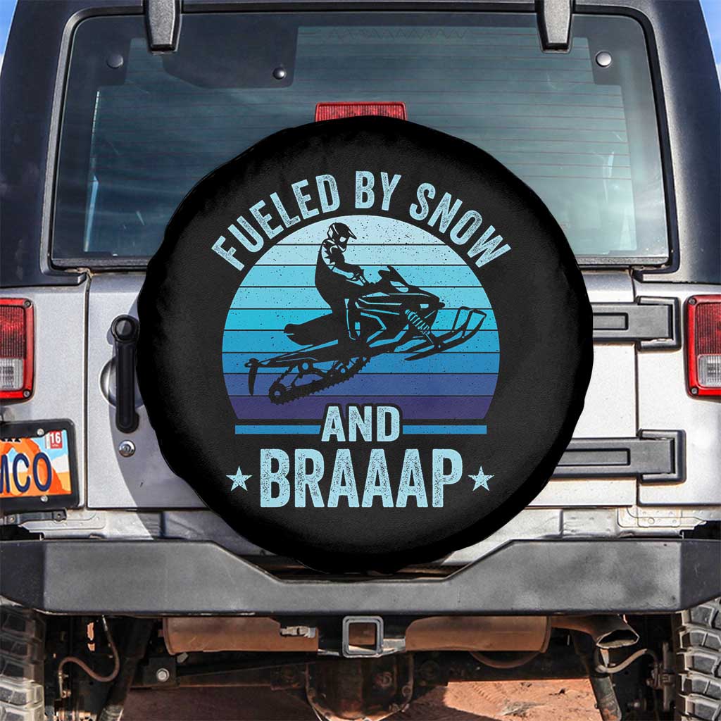 Funny Snowmobile Spare Tire Cover Fueled By Snow And Braaap Winter Sports - Wonder Print Shop