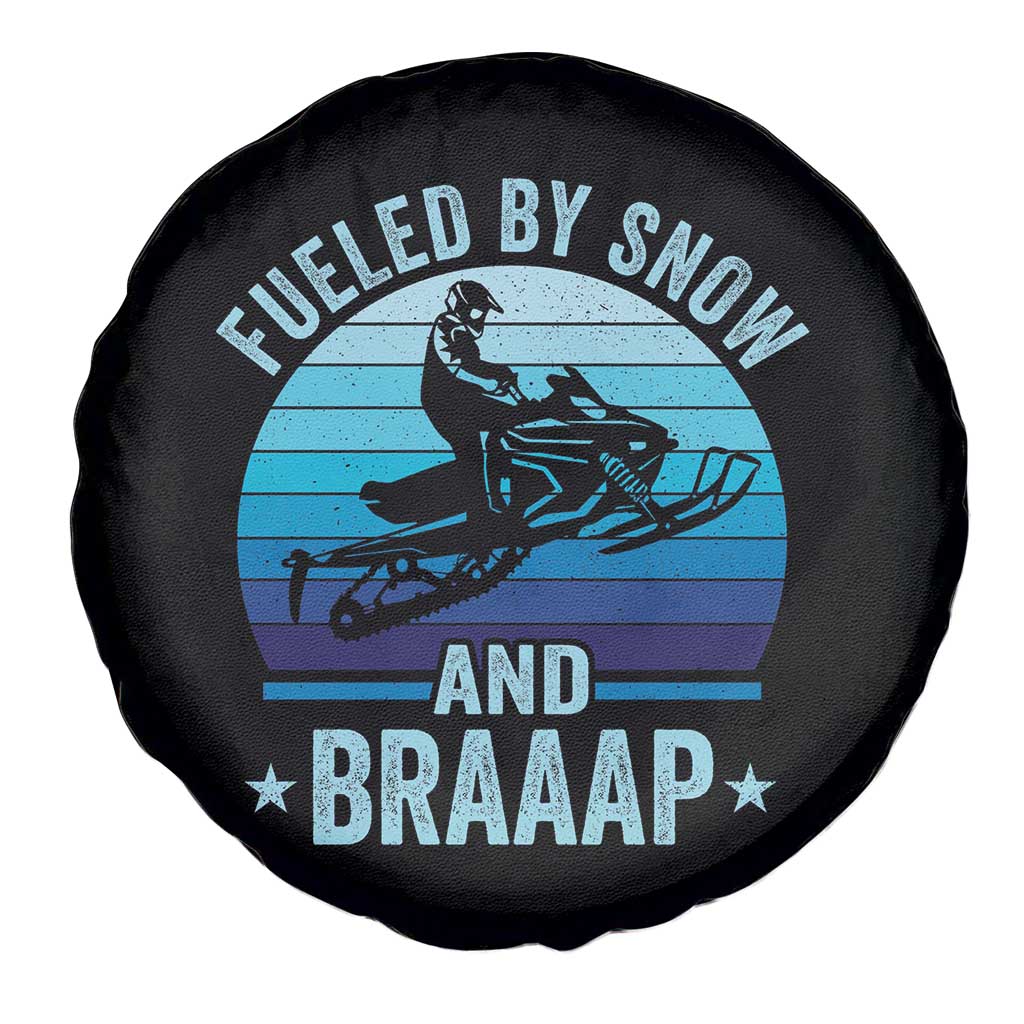 Funny Snowmobile Spare Tire Cover Fueled By Snow And Braaap Winter Sports - Wonder Print Shop