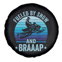 Funny Snowmobile Spare Tire Cover Fueled By Snow And Braaap Winter Sports - Wonder Print Shop