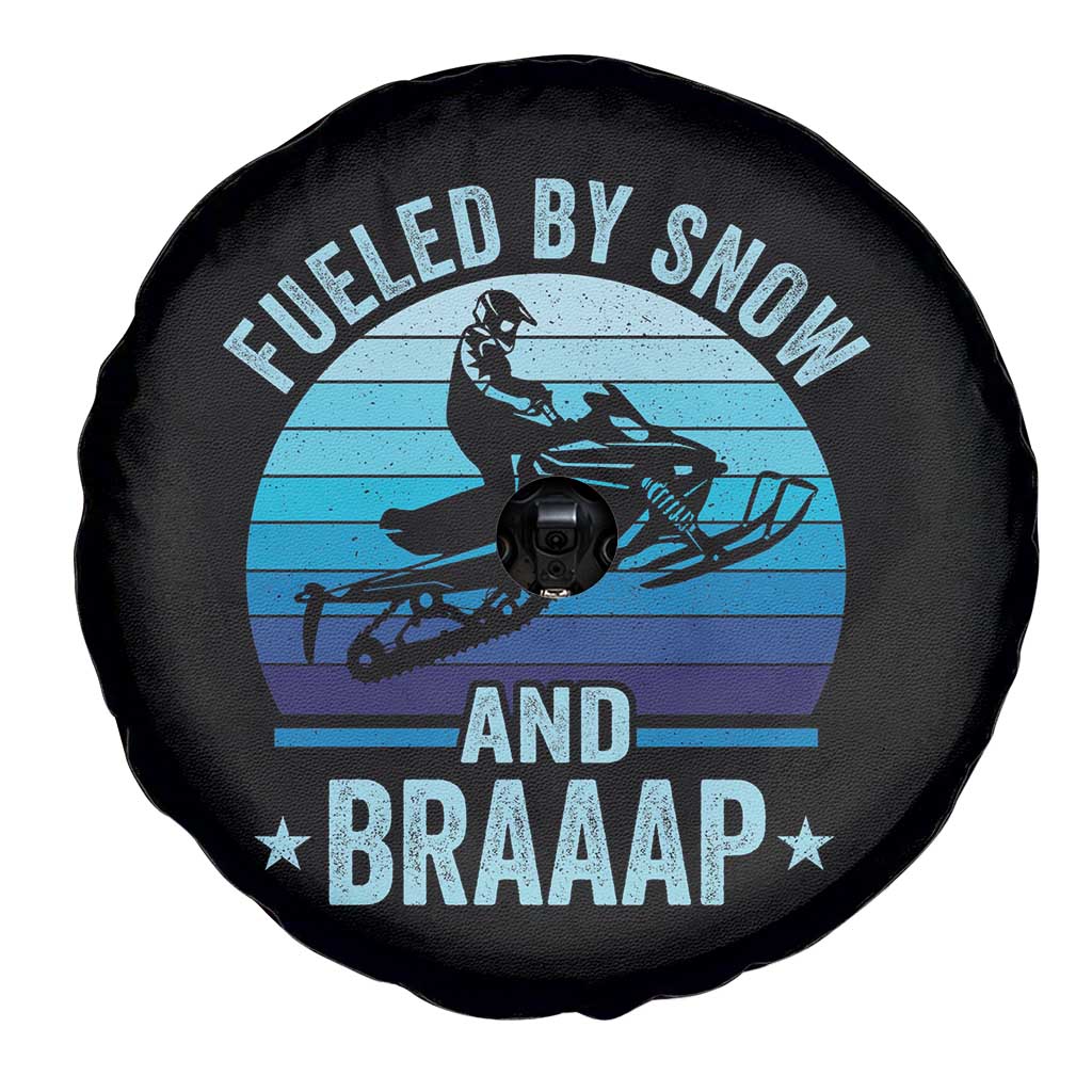 Funny Snowmobile Spare Tire Cover Fueled By Snow And Braaap Winter Sports - Wonder Print Shop