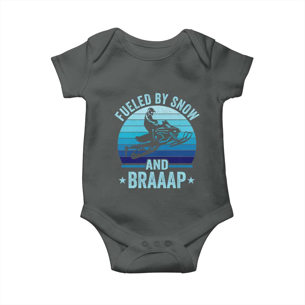 Funny Snowmobile Baby Onesie Fueled By Snow And Braaap Winter Sports - Wonder Print Shop