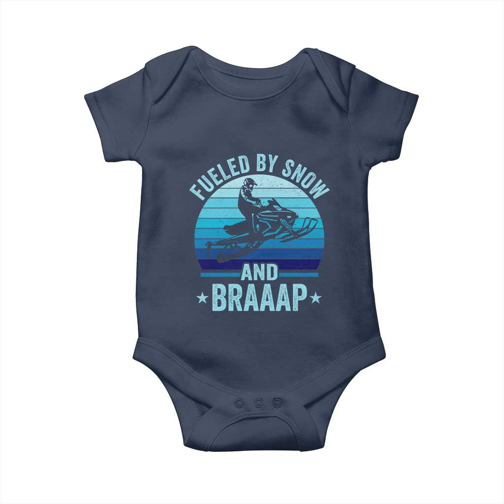 Funny Snowmobile Baby Onesie Fueled By Snow And Braaap Winter Sports - Wonder Print Shop