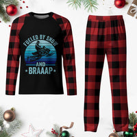 Funny Snowmobile Plaid Pajama Set Fueled By Snow And Braaap Winter Sports - Wonder Print Shop