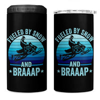 Funny Snowmobile 4 in 1 Can Cooler Tumbler Fueled By Snow And Braaap Winter Sports - Wonder Print Shop