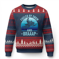 Funny Snowmobile Ugly Christmas Sweater Fueled By Snow And Braaap Winter Sports - Wonder Print Shop