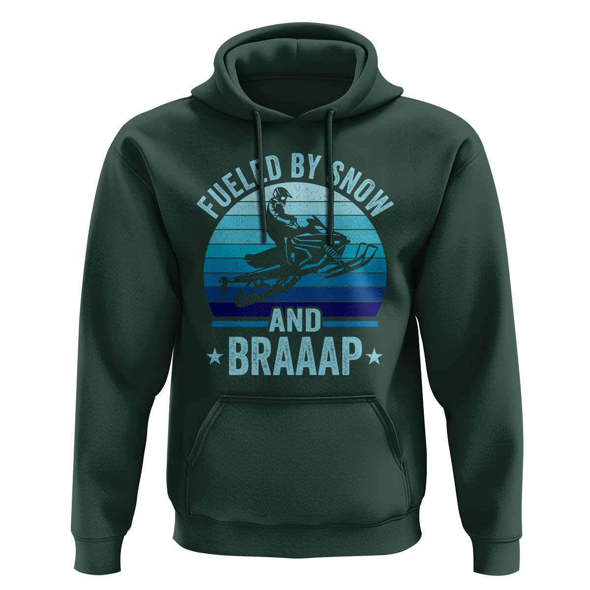 Funny Snowmobile Hoodie Fueled By Snow And Braaap Winter Sports - Wonder Print Shop
