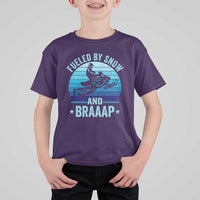 Funny Snowmobile T Shirt For Kid Fueled By Snow And Braaap Winter Sports - Wonder Print Shop