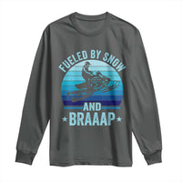 Funny Snowmobile Long Sleeve Shirt Fueled By Snow And Braaap Winter Sports - Wonder Print Shop