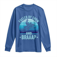 Funny Snowmobile Long Sleeve Shirt Fueled By Snow And Braaap Winter Sports - Wonder Print Shop