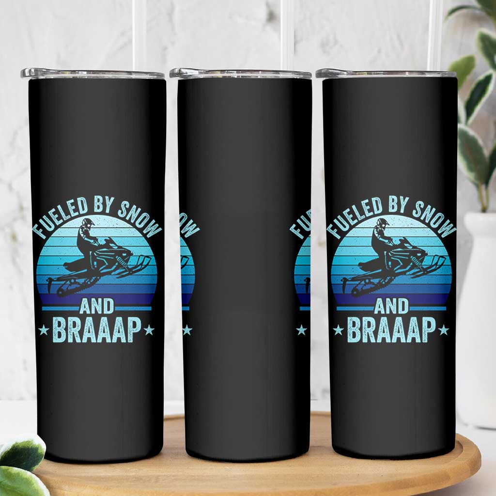 Funny Snowmobile Skinny Tumbler Fueled By Snow And Braaap Winter Sports - Wonder Print Shop