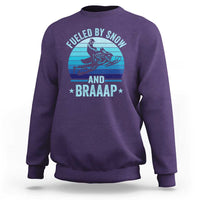 Funny Snowmobile Sweatshirt Fueled By Snow And Braaap Winter Sports - Wonder Print Shop