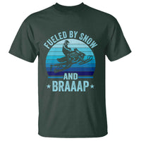 Funny Snowmobile T Shirt Fueled By Snow And Braaap Winter Sports - Wonder Print Shop