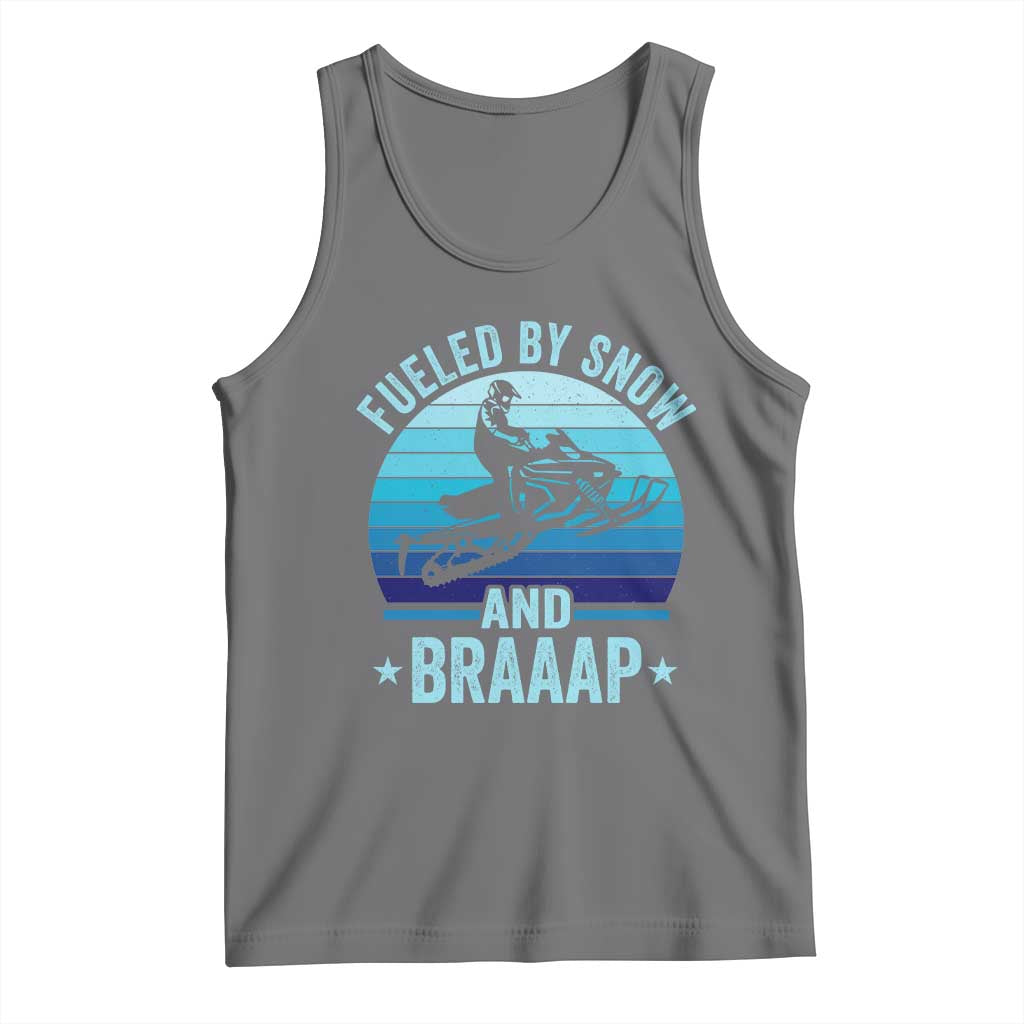 Funny Snowmobile Tank Top Fueled By Snow And Braaap Winter Sports - Wonder Print Shop