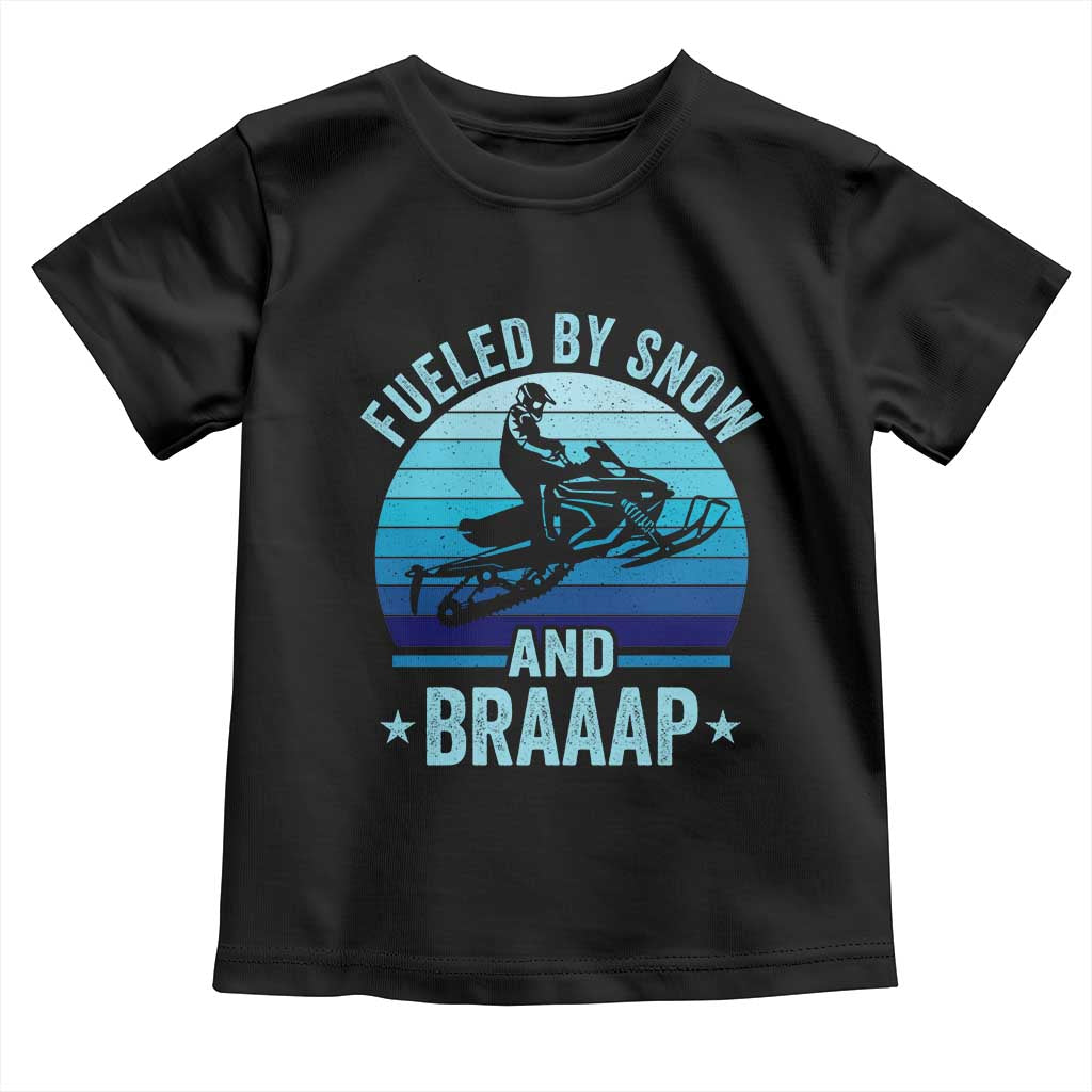 Funny Snowmobile Toddler T Shirt Fueled By Snow And Braaap Winter Sports - Wonder Print Shop